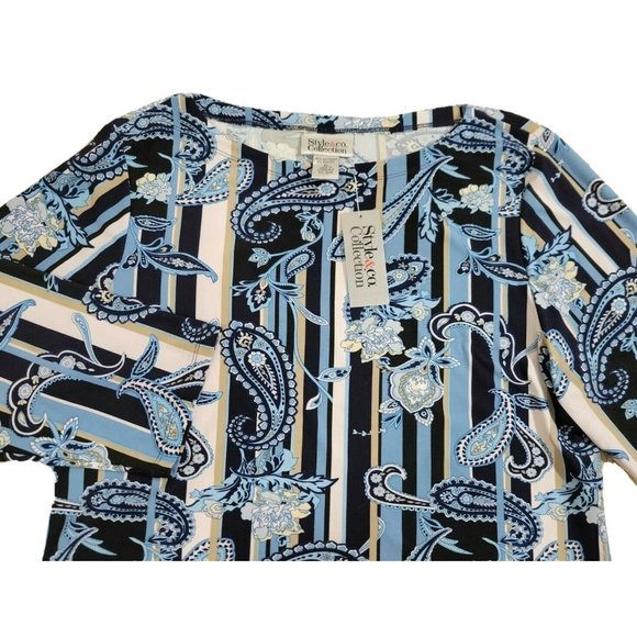 NEW - Women's XL Regatta Newport Paisley Soft Stretch Top Style & Co Collection - Picture 1 of 11